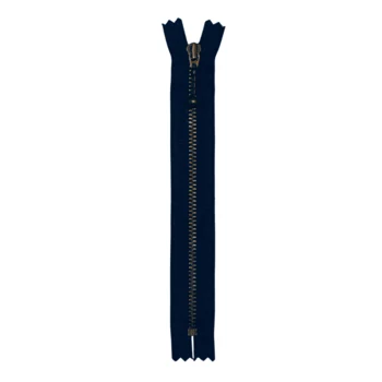 YKK Fast Lynlås Antik Messing 4 mm 17 cm